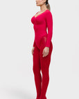 Stefanie Long Sleeve - Sculpting Bodysuit – Seamless Thong, Chest Support & Tummy Control