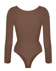 Marcella - Seamless Long Sleeve Thong Bodysuit with Chest Support & Tummy Control - Bella Fit USBlackXS