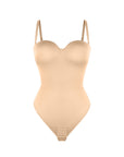 Monica - One - Piece Thong Bodysuit with Underwire, Removable Waist Straps & Abdomen Shaping - Bella Fit USBeigeS