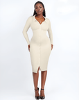 Raven - Shapewear Dress Front Button Collar - Bella Fit USXS/SWhite