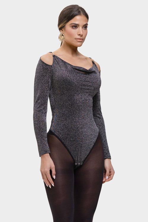 Aziza - The Lumina Drape Silhouette All-in-One Bodysuit