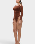 Aziza - The Lumina Drape Silhouette All-in-One Bodysuit