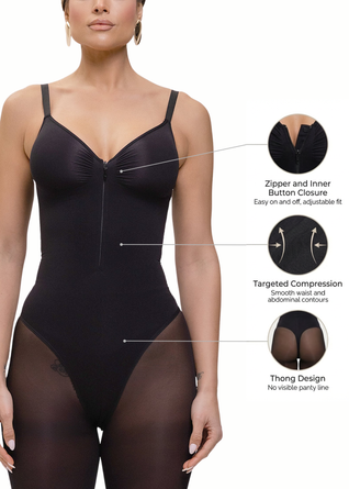 Stefanie Zipper – Extreme Snatching Bodysuit – Built-In Chest Support & Inner Clips