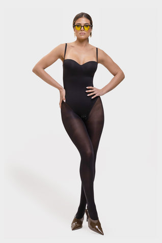 Monica - One-Piece Thong Bodysuit with Underwire, Removable Straps & Abdomen Shaping