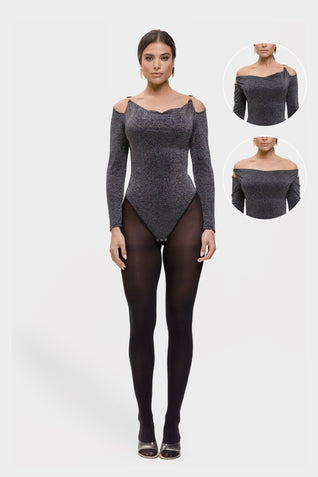 Aziza - The Lumina Drape Silhouette All-in-One Bodysuit