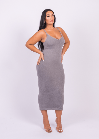 Azura - Shaper Maxi Jurk V-Hals En Spaghetti Schouderbandjes - Bella Fit™