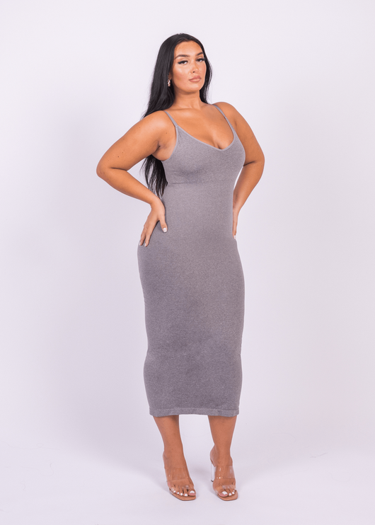 Azura - Shaper Maxi Jurk V-Hals En Spaghetti Schouderbandjes - Bella Fit™