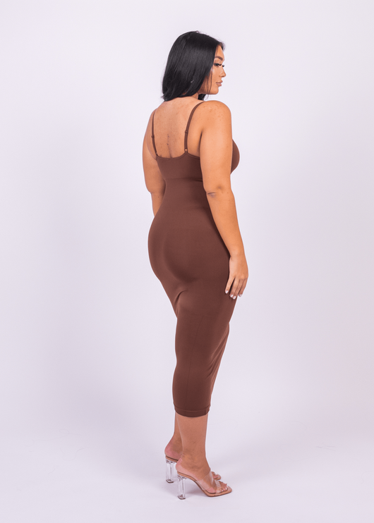 Azura - Shaper Maxi Jurk V-Hals En Spaghetti Schouderbandjes - Bella Fit™