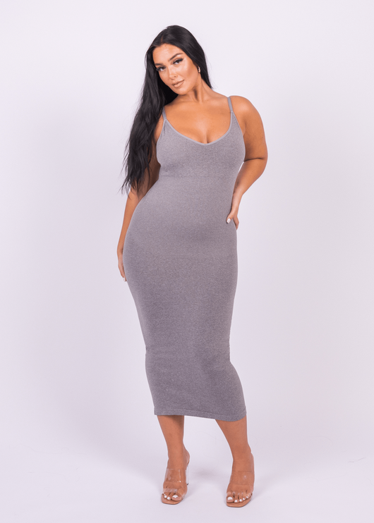 Azura - Shaper Maxi Jurk V-Hals En Spaghetti Schouderbandjes - Bella Fit™