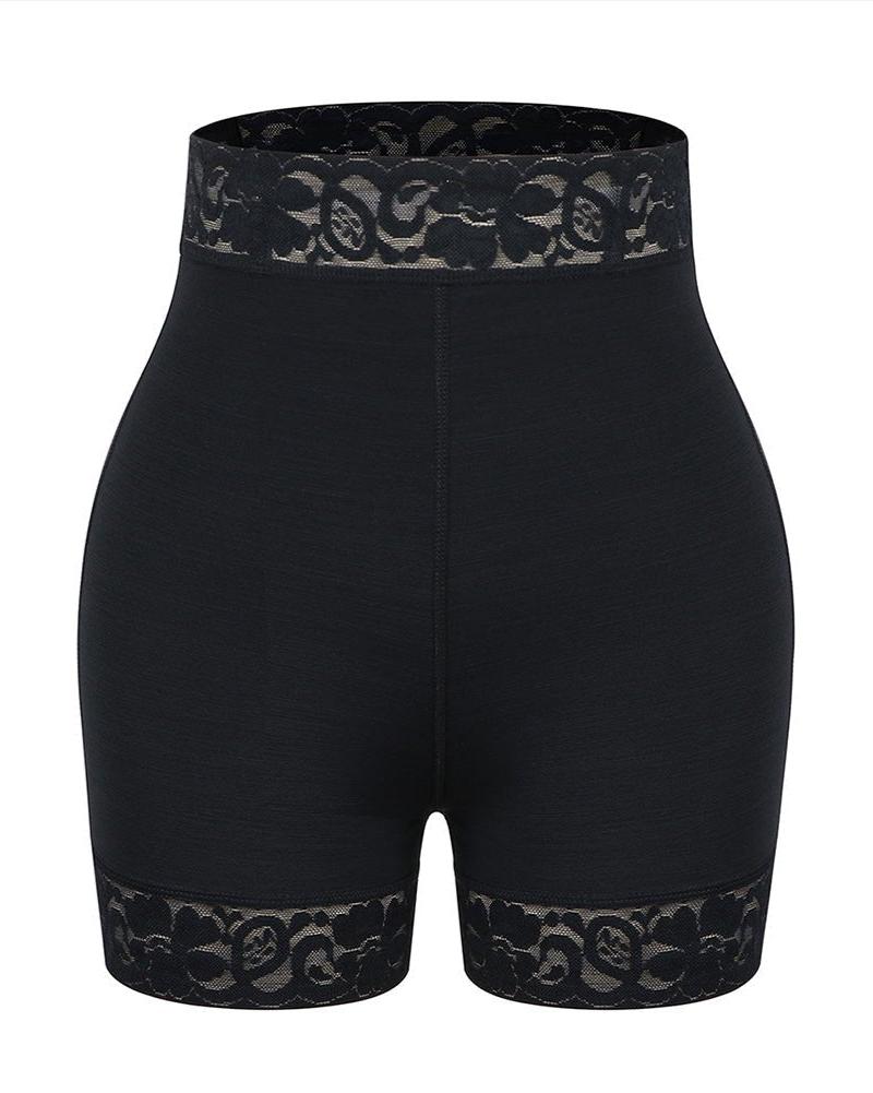 Cindy - High Waist Lace Butt Lifter Tummy Control Panty - Bella Fit USSBlack