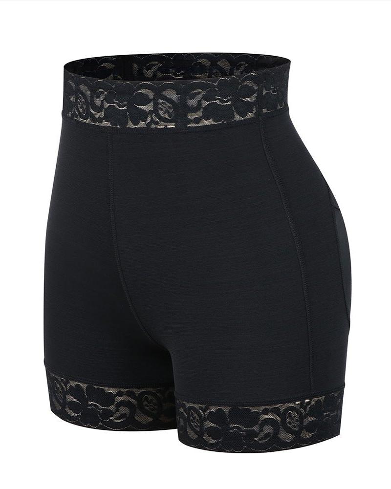 Cindy - High Waist Lace Butt Lifter Tummy Control Panty - Bella Fit USSBlack