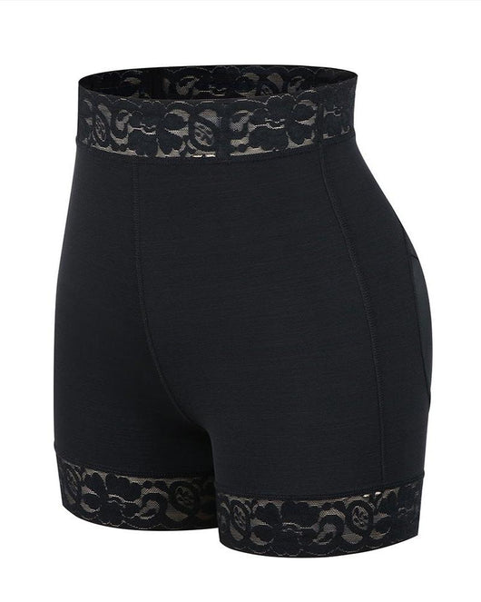 Cindy - High Waist Lace Butt Lifter Tummy Control Panty - Bella Fit USSBlack
