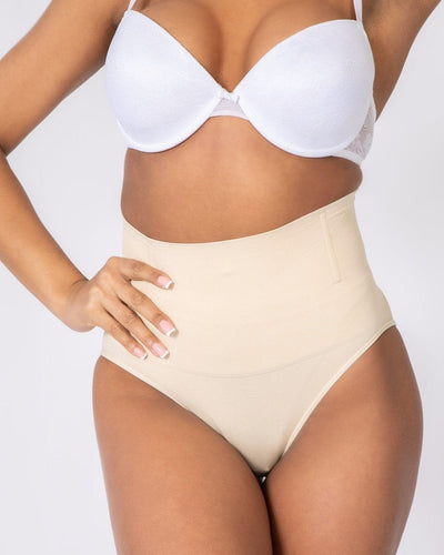 Esther - High Waisted Tummy Control Body Shaper Panties - Bella Fit USBeigeXS/S