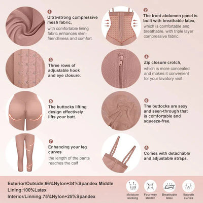 Felicia Long Powernet® - Core Sculpt 7/8 Length Body Shaper - Bella Fit USSBeige