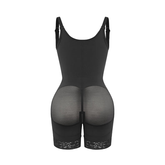 Felicia Short Powernet® - Core Sculpt Open Bust Shaping Bodysuit - Bella Fit USSBlack