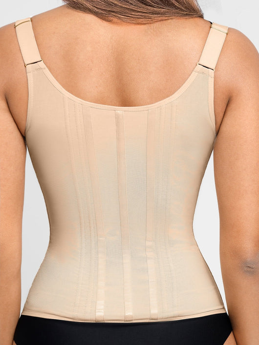 Gabriella - 15 Steel Bone U-shaped Chest Support Waist Trainer Vest - Bella Fit USXXSBeige