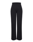Larisa - Waist Trimming Straight-leg Pants with Built-in Shaping Shorts - Bella Fit USSBlack