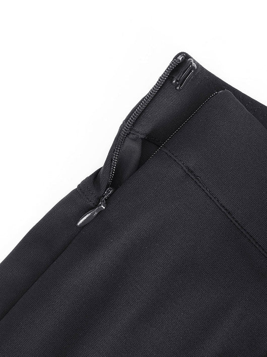 Larisa - Waist Trimming Straight-leg Pants with Built-in Shaping Shorts - Bella Fit USSBlack