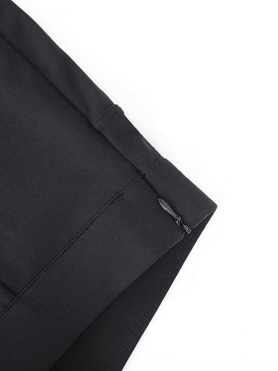 Larisa - Waist Trimming Straight-leg Pants with Built-in Shaping Shorts - Bella Fit USSBlack