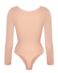 Marcella - Seamless Long Sleeve Thong Bodysuit with Chest Support & Tummy Control - Bella Fit USBlackXS