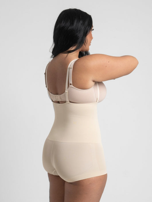 Michelle - Eco-friendly Seamless High-Waisted Tummy Control Short - Bella Fit USXS/SBeige