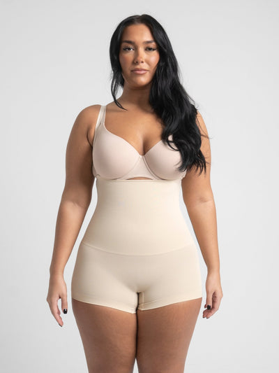Michelle - Eco-friendly Seamless High-Waisted Tummy Control Short - Bella Fit USXS/SBeige