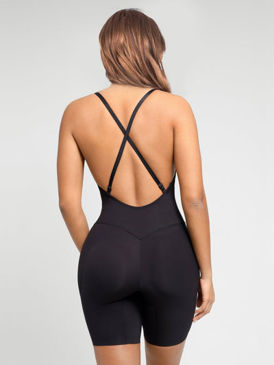 Nadia - Bodyshaper with Low Back and Removable Pads - Bella Fit USBlackXS