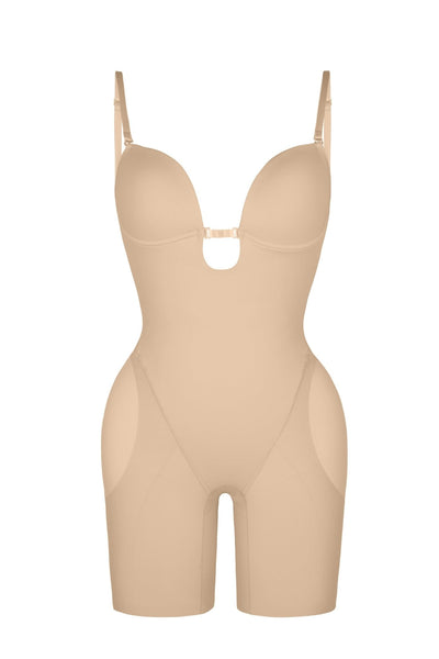 Nadia - Bodyshaper with Low Back and Removable Pads - Bella Fit USBeigeXS