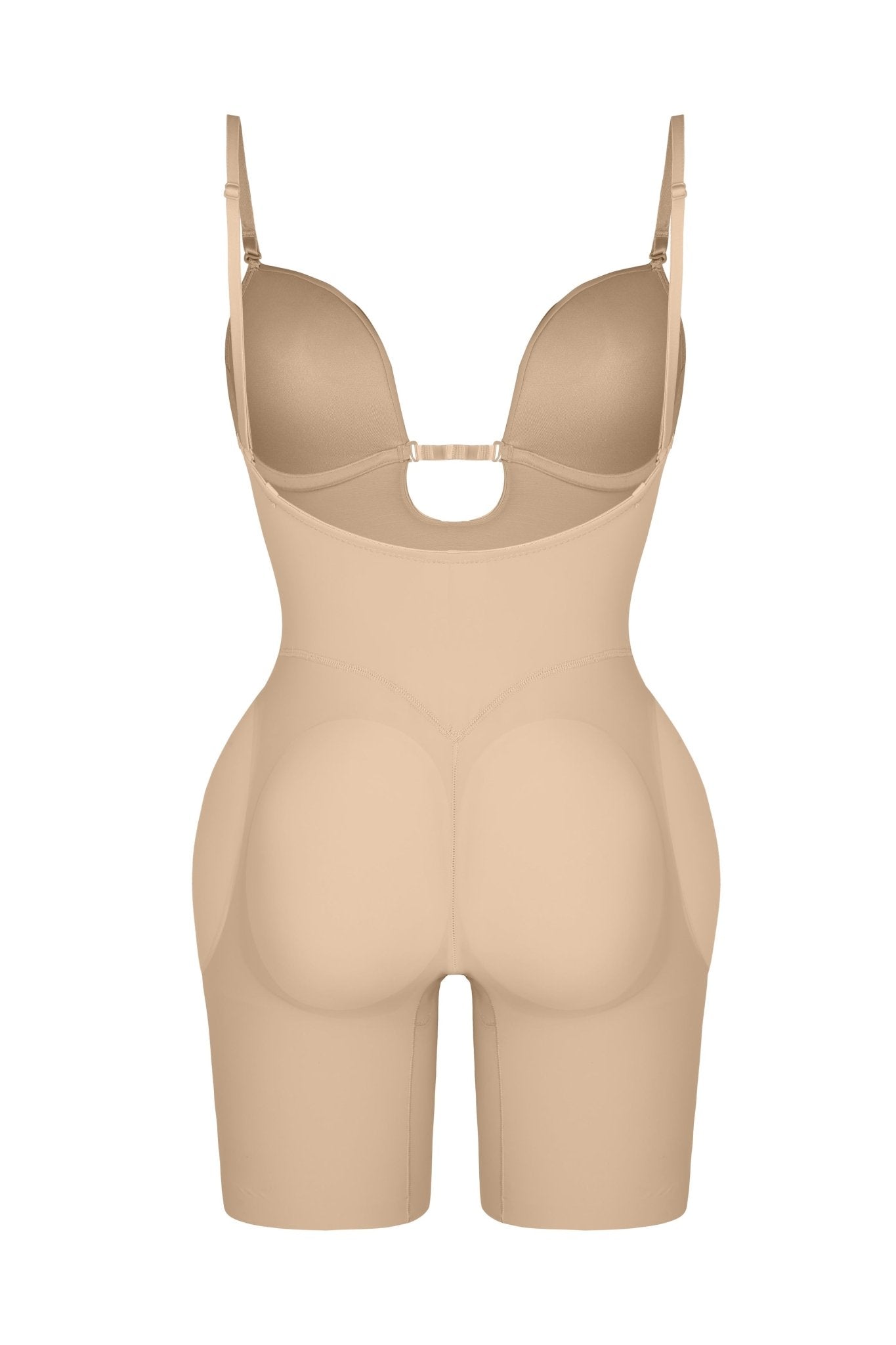 Nadia - Bodyshaper with Low Back and Removable Pads - Bella Fit USBeigeXS