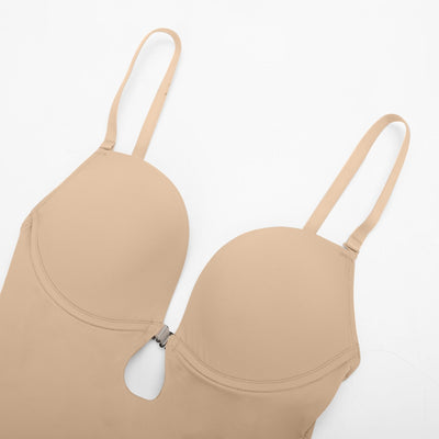 Nadia - Bodyshaper with Low Back and Removable Pads - Bella Fit USBeigeXS