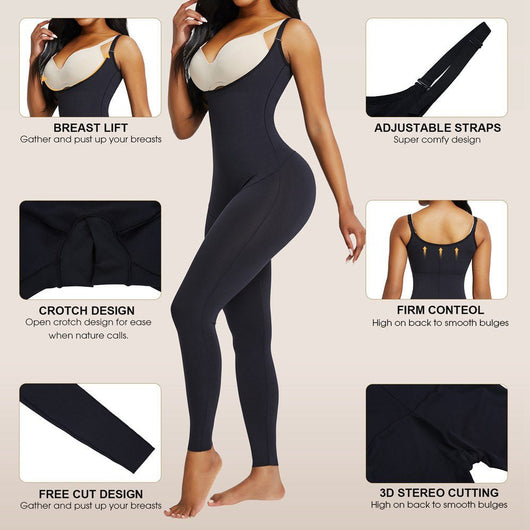 Naomi - Full Body Shaper Open Chest Adjustable Straps - Bella Fit USS