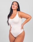 Olivia - Shaping Scoop Tank Thong Bodysuit - Bella Fit USXS/SBeige