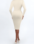 Raven - Shapewear Dress Front Button Collar - Bella Fit USXS/SWhite