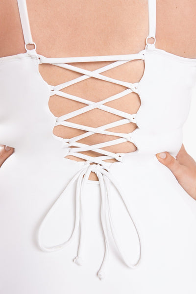 Snatched Built in Shapewear Swimsuit - Power Shaping Effect - Bella Fit USXSWhite