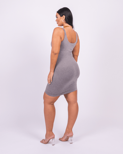 Valencia - Built-In 360° Contour Midi Shaping Dress - Bella Fit USXS/SGrey