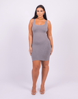 Valencia - Built-In 360° Contour Midi Shaping Dress - Bella Fit USXS/SGrey