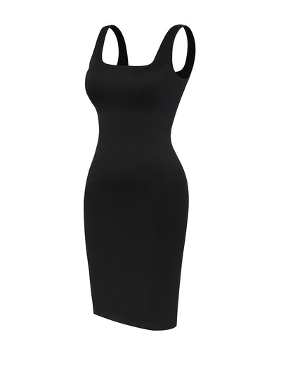 Valencia - Built-In 360° Contour Midi Shaping Dress - Bella Fit USXS/SBlack