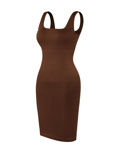 Valencia - Built-In 360° Contour Midi Shaping Dress - Bella Fit USXS/SBlack