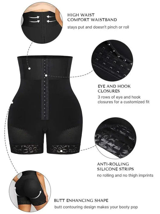 Valentina 2.0 - Boned Sculpt High-Waist BBL Shorts - Bella Fit USBlackS